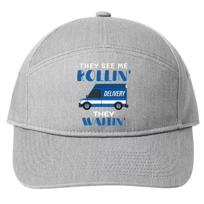 Mail Worker Postman Mailman They See Me Rollin They Waitin 7-Panel Snapback Hat