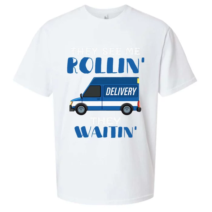 Mail Worker Postman Mailman They See Me Rollin They Waitin Sueded Cloud Jersey T-Shirt