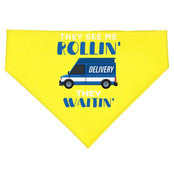 Mail Worker Postman Mailman They See Me Rollin They Waitin USA-Made Doggie Bandana