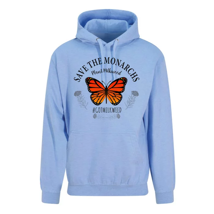 Monarch Whisperer Plant Milkweed Butterfly Save The Monarchs Unisex Surf Hoodie