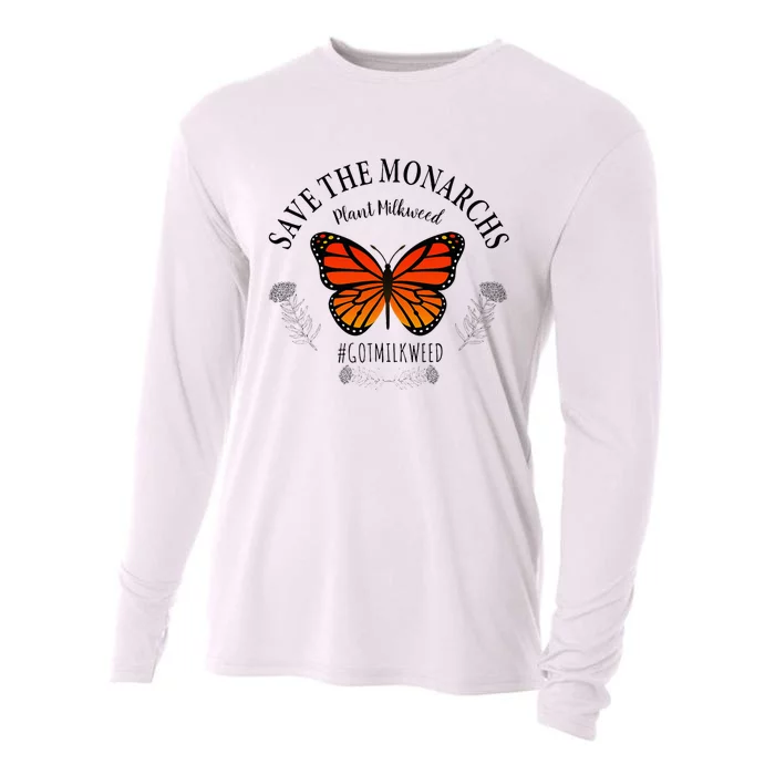 Monarch Whisperer Plant Milkweed Butterfly Save The Monarchs Cooling Performance Long Sleeve Crew