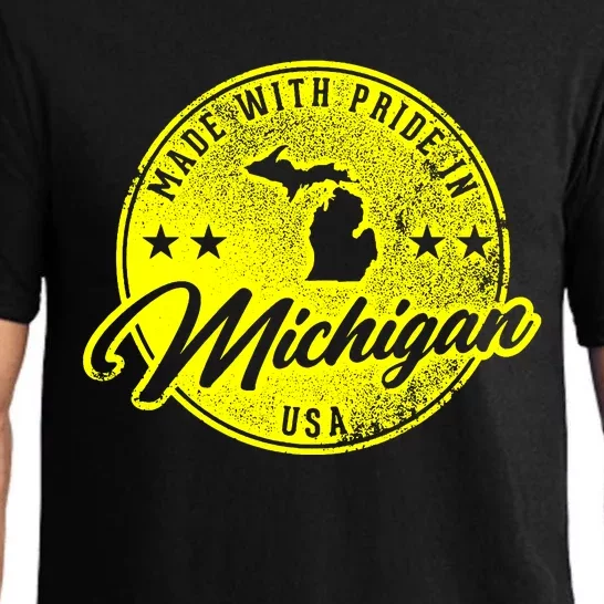 Made With Pride In Michigan USA Retro Pajama Set