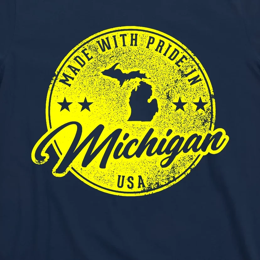 Made With Pride In Michigan USA Retro T-Shirt