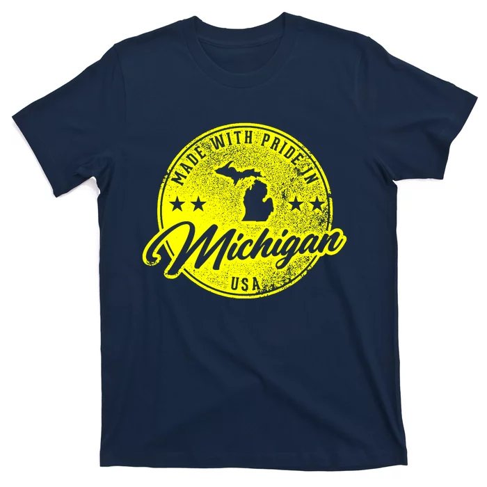 Made With Pride In Michigan USA Retro T-Shirt