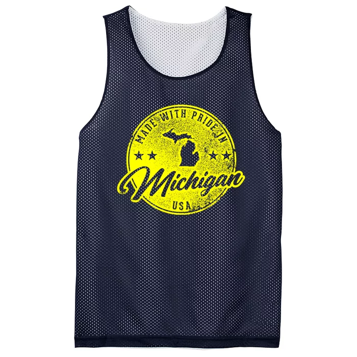 Made With Pride In Michigan USA Retro Mesh Reversible Basketball Jersey Tank