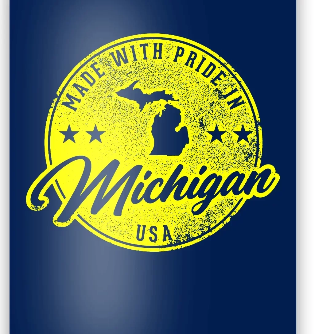 Made With Pride In Michigan USA Retro Poster