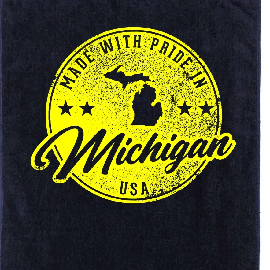 Made With Pride In Michigan USA Retro Platinum Collection Golf Towel