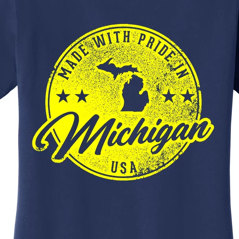 Made With Pride In Michigan USA Retro Women's T-Shirt