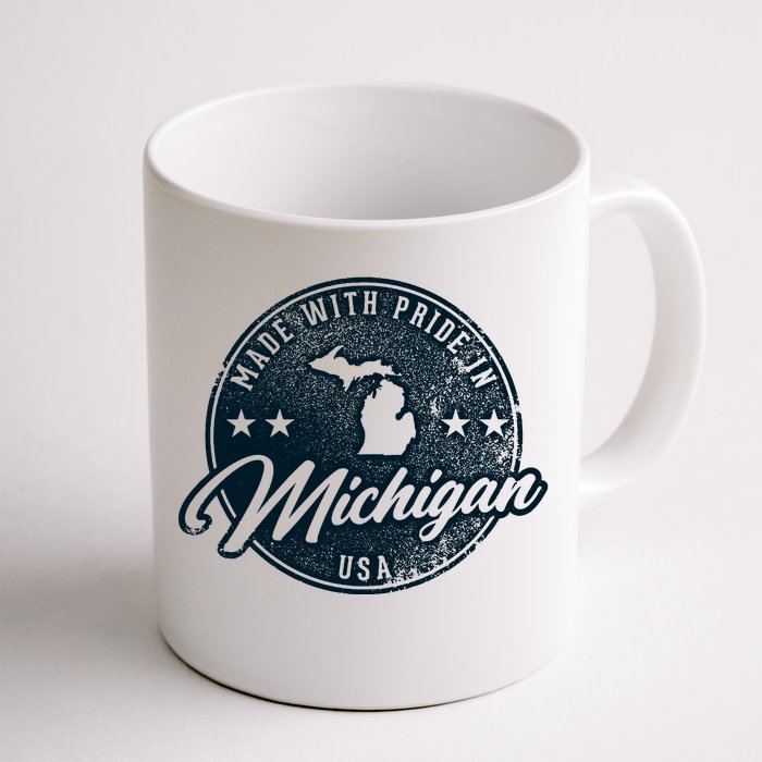 Made With Pride In Michigan USA Retro Front & Back Coffee Mug