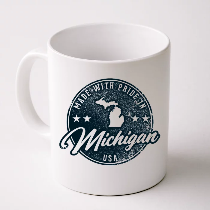 Made With Pride In Michigan USA Retro Front & Back Coffee Mug