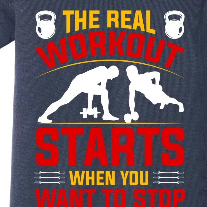 Motivational Workout Quote Inspirational Fitness Slogan Baby Bodysuit