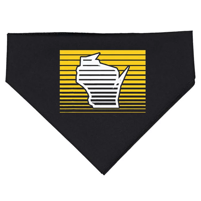 Milwaukee Wisconsin Retro Gradient Stripes USA-Made Doggie Bandana