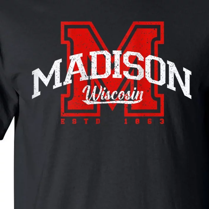 Madison Wisconsin Retro Athletic Sport Tall T-Shirt