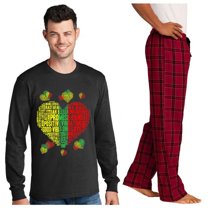 Men Women Reggae Rasta Colors Red Green Yellow Jamaica Long Sleeve Pajama Set