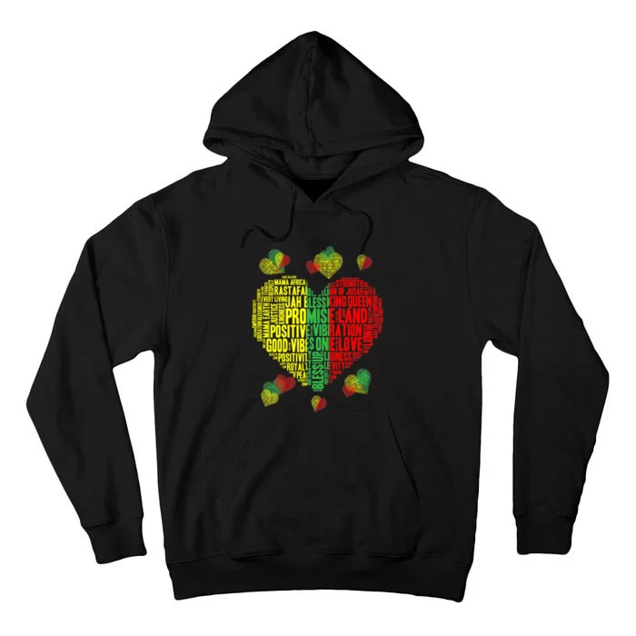 Men Women Reggae Rasta Colors Red Green Yellow Jamaica Tall Hoodie