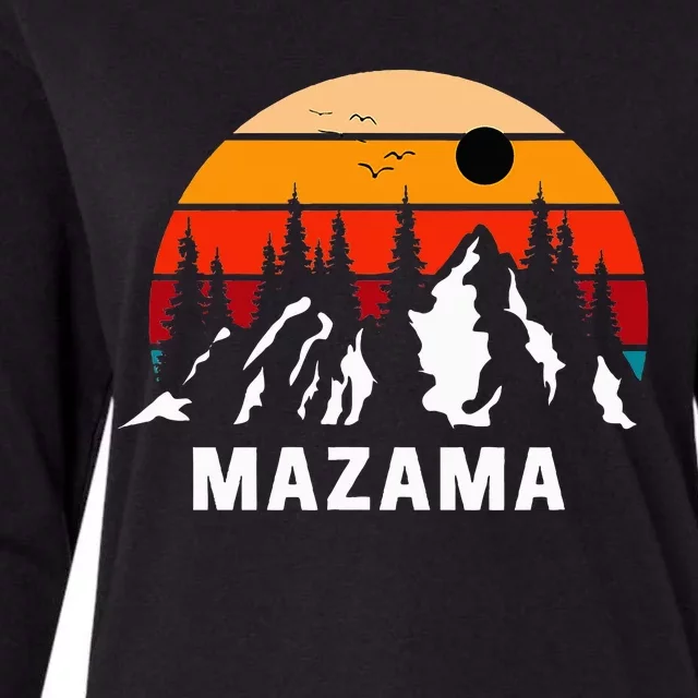 Mazama Washington Retro Mountains Pacific Northwest Womens Cotton Relaxed Long Sleeve T-Shirt