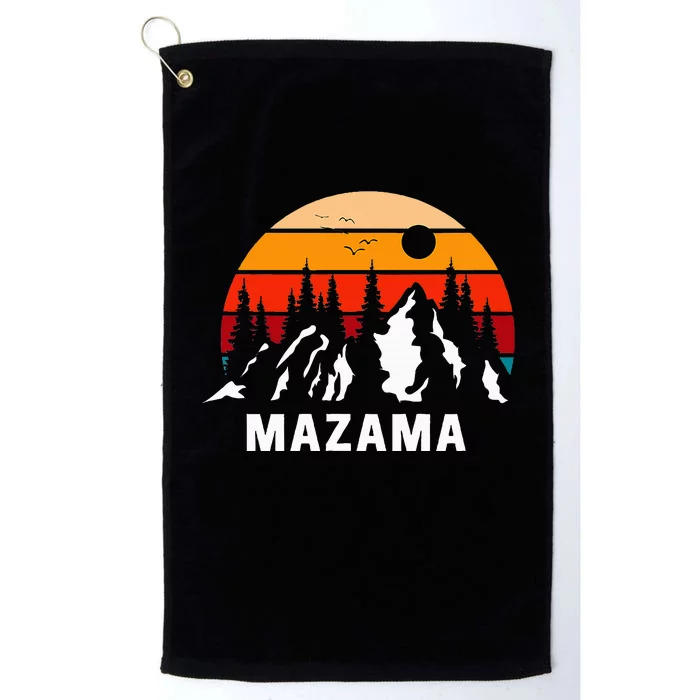 Mazama Washington Retro Mountains Pacific Northwest Platinum Collection Golf Towel