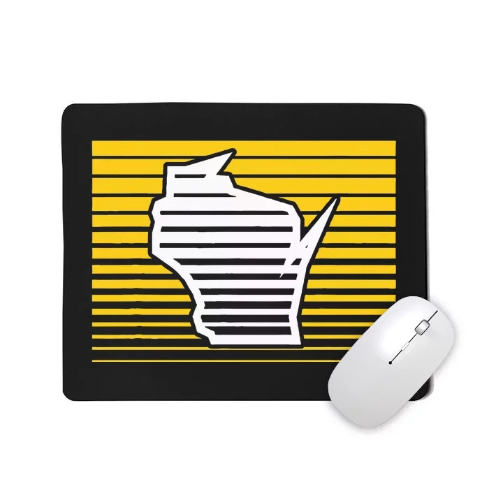 Milwaukee Wisconsin Retro Gradient Stripes Mousepad