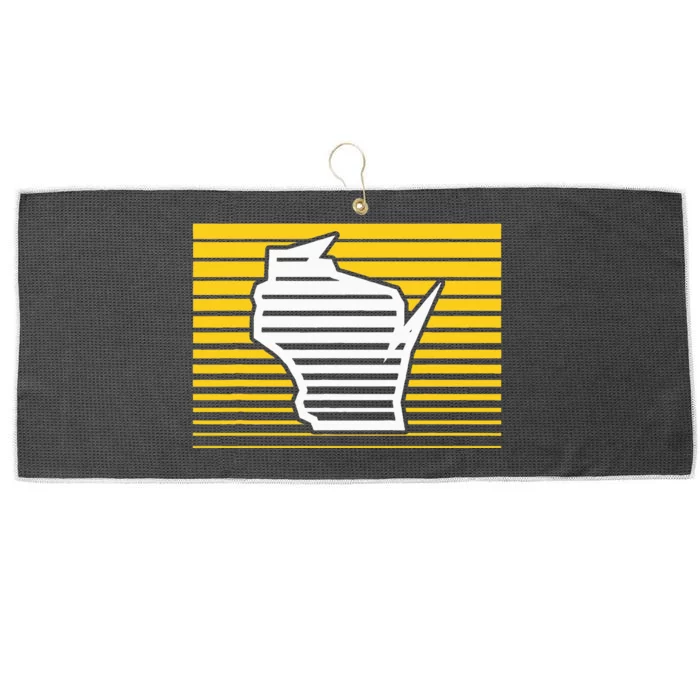 Milwaukee Wisconsin Retro Gradient Stripes Large Microfiber Waffle Golf Towel