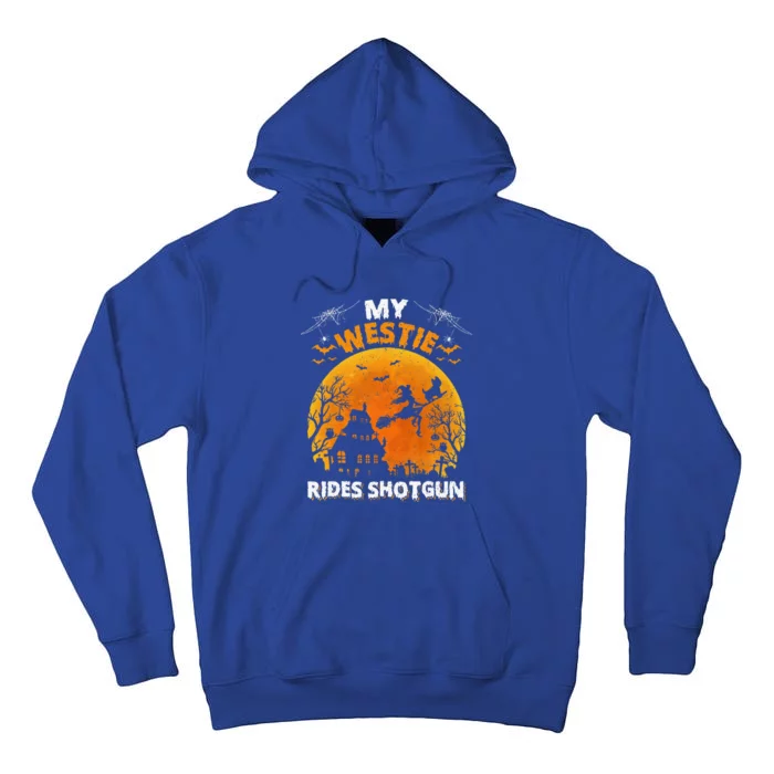 My Westie Ride Shotgun Funny Westie Dog Halloween Tall Hoodie