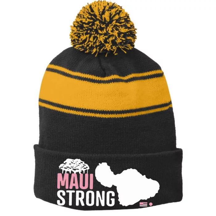 Maui Wildfire Relief All Profits Will Be Donated Maui Strong Stripe Pom Pom Beanie