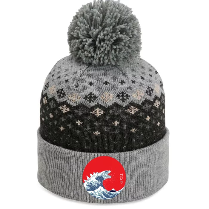 Monster Wave Retro Vintage Classic Japanese Art The Baniff Cuffed Pom Beanie