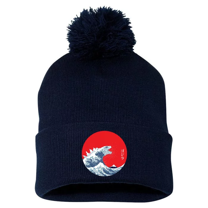 Monster Wave Retro Vintage Classic Japanese Art Pom Pom 12in Knit Beanie