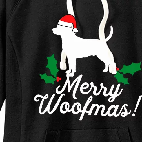 Merry Woofmas Rottweiler Christmas Dog Fun Gift Women's Fleece Hoodie