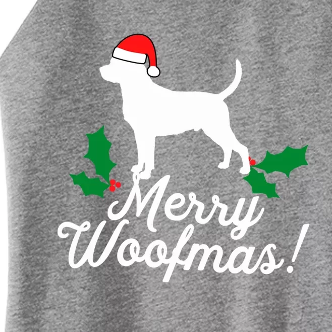 Merry Woofmas Rottweiler Christmas Dog Fun Gift Women’s Perfect Tri Rocker Tank