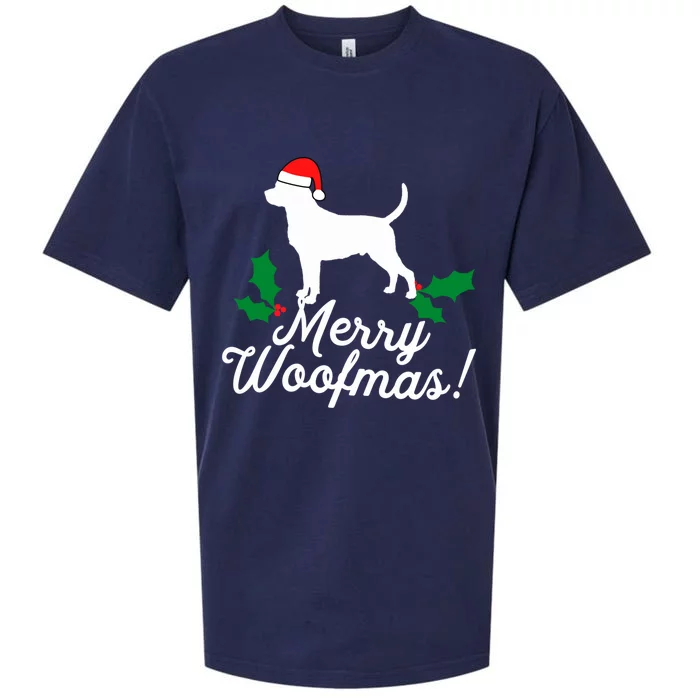 Merry Woofmas Rottweiler Christmas Dog Fun Gift Sueded Cloud Jersey T-Shirt