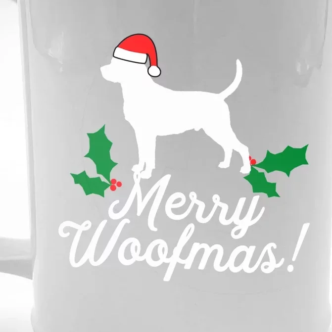 Merry Woofmas Rottweiler Christmas Dog Fun Gift Front & Back Beer Stein