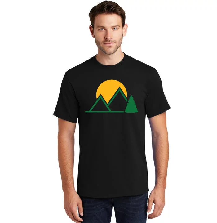 Mountains With Sun Tall T-Shirt