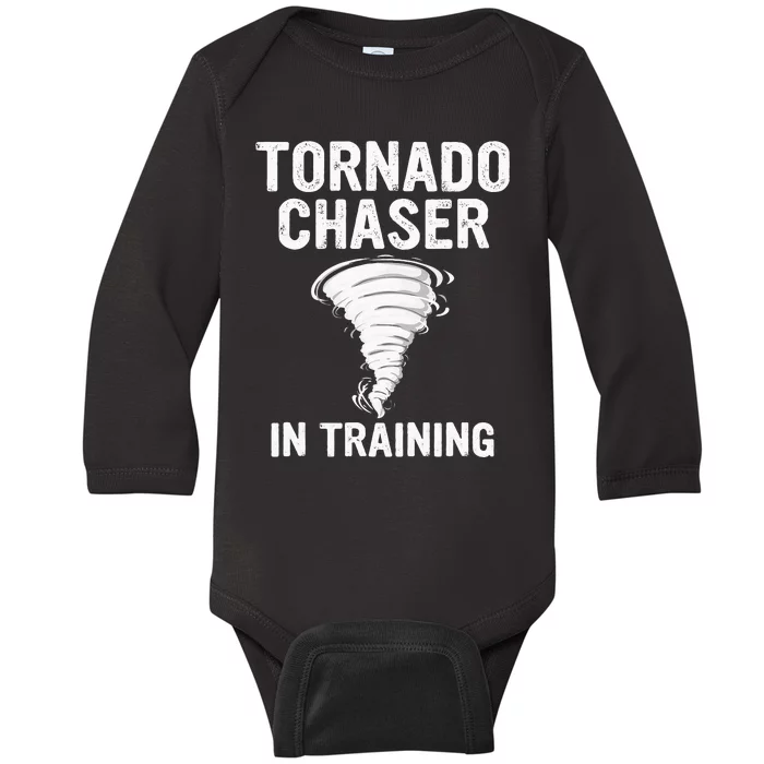 Meteorologist Weather Storm Tornado Chaser In Training Baby Long Sleeve Bodysuit