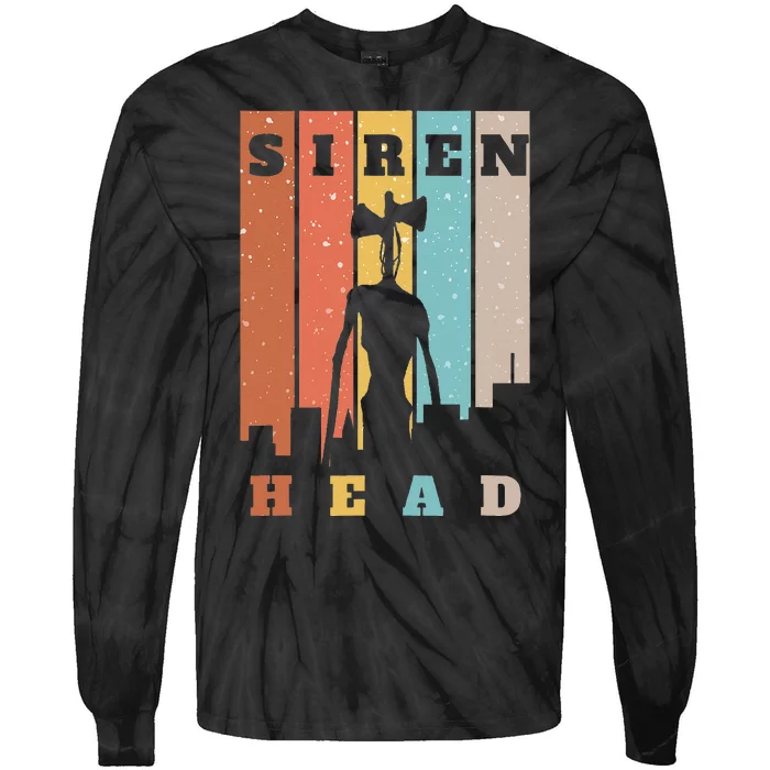 Monster With Sirens For Heads Over City Horror Tie-Dye Long Sleeve Shirt