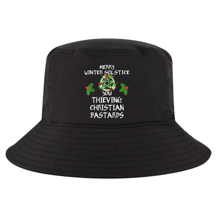 Merry Winter Solstice You Thieving Christian Bastards Cool Comfort Performance Bucket Hat