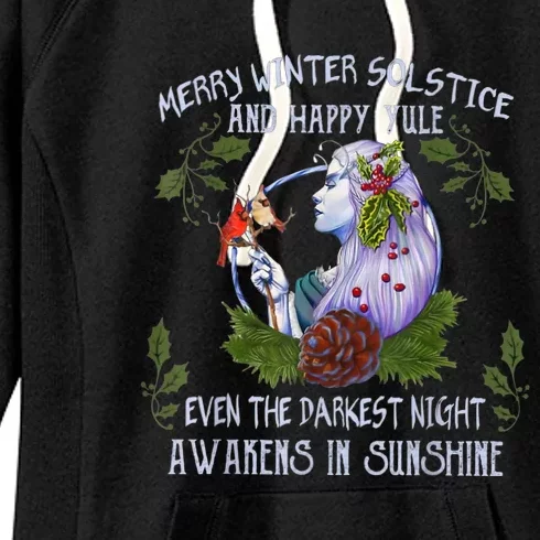 Merry Winter Solstice And Happy Yule Women's Fleece Hoodie