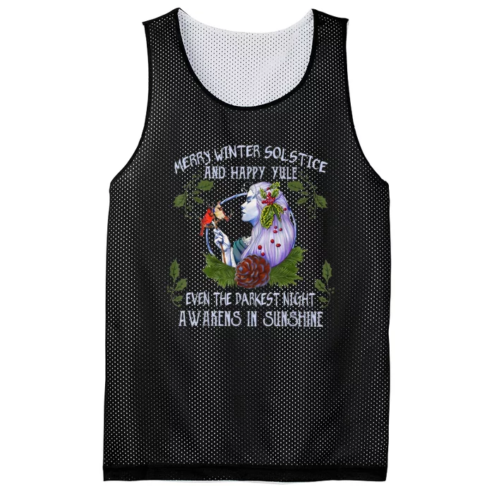 Merry Winter Solstice And Happy Yule Mesh Reversible Basketball Jersey Tank