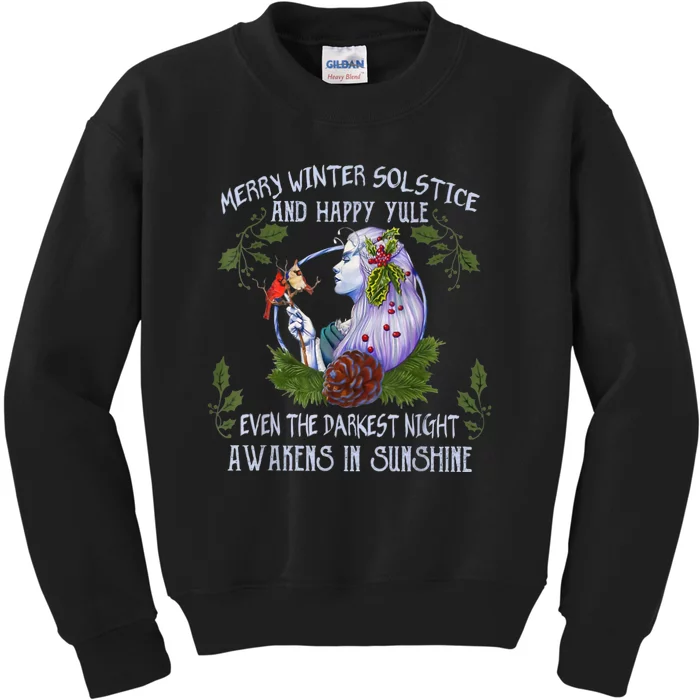 Merry Winter Solstice And Happy Yule Kids Sweatshirt