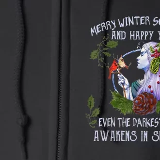 Merry Winter Solstice And Happy Yule Full Zip Hoodie