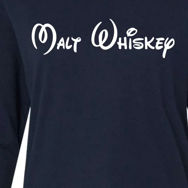 Malt Whiskey Shirts Funny Gift Idea Pun Logo Parody Womens Cotton Relaxed Long Sleeve T-Shirt