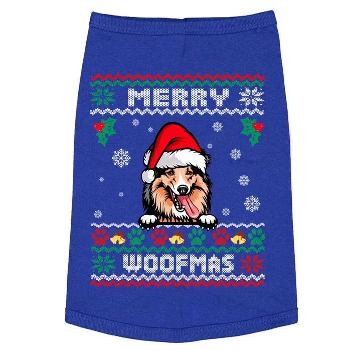 Merry Woofmas Shetland Sheepdog Dog Christmas Ugly Xmas Cute Gift Doggie Tank