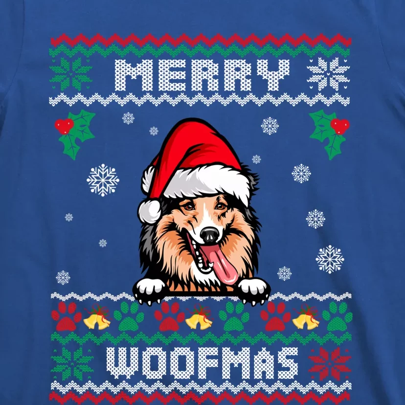 Merry Woofmas Shetland Sheepdog Dog Christmas Ugly Xmas Cute Gift T-Shirt