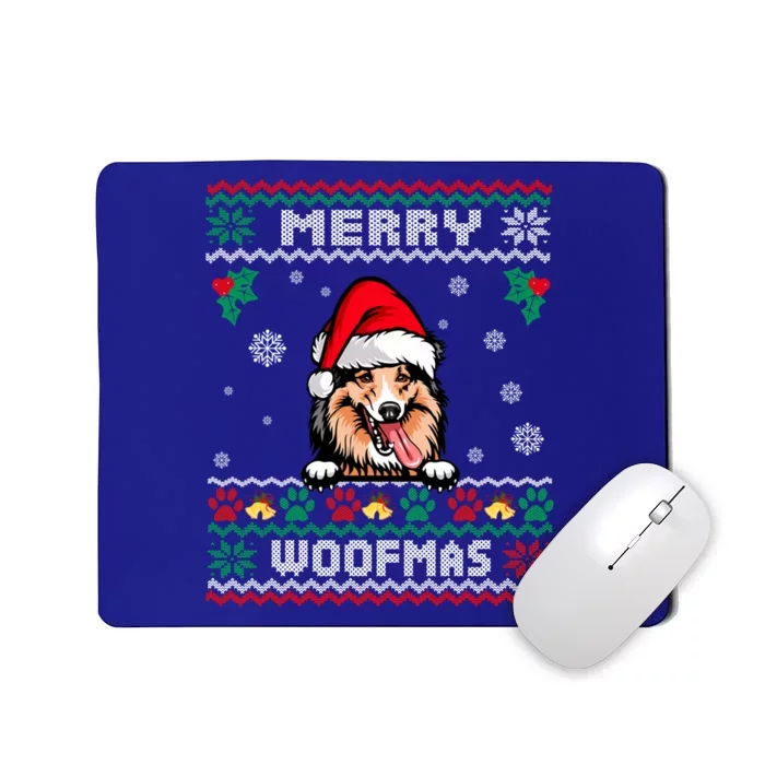 Merry Woofmas Shetland Sheepdog Dog Christmas Ugly Xmas Cute Gift Mousepad