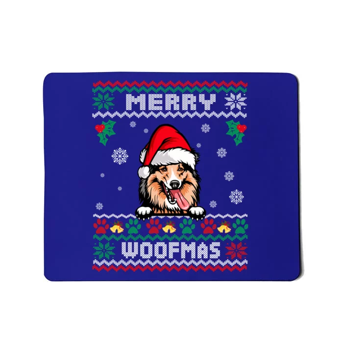 Merry Woofmas Shetland Sheepdog Dog Christmas Ugly Xmas Cute Gift Mousepad