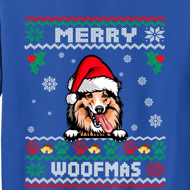 Merry Woofmas Shetland Sheepdog Dog Christmas Ugly Xmas Cute Gift Tall Sweatshirt