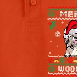 Merry Woofmas Shih Tzu Dog Funny Ugly Christmas Sweater Gift Dry Zone Grid Performance Polo