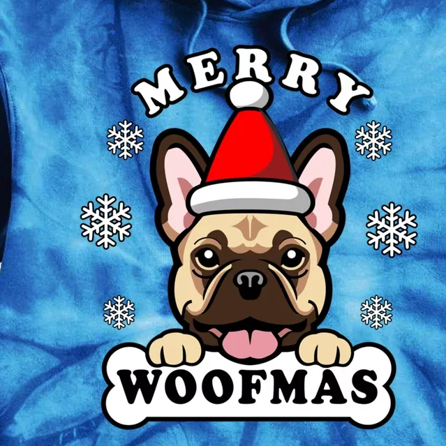 Merry Woofmas Santa French Bulldog Funny Christmas Dog Puns Funny Gift Tie Dye Hoodie