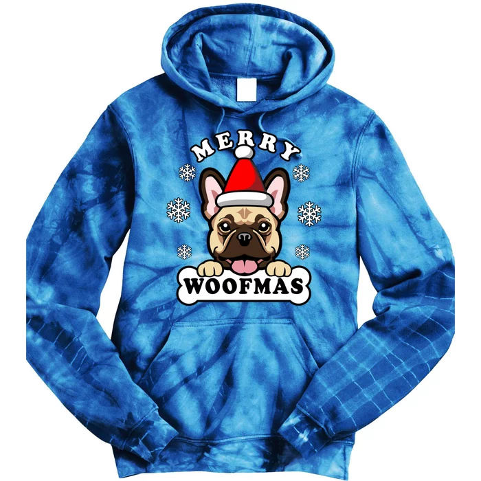 Merry Woofmas Santa French Bulldog Funny Christmas Dog Puns Funny Gift Tie Dye Hoodie