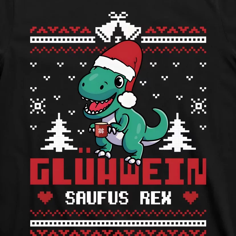 Mulled Wine Saufus Rex Ugly Christmas Dinosaur T-Shirt