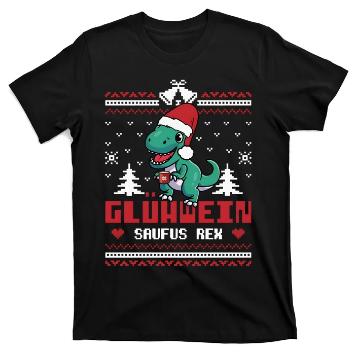 Mulled Wine Saufus Rex Ugly Christmas Dinosaur T-Shirt